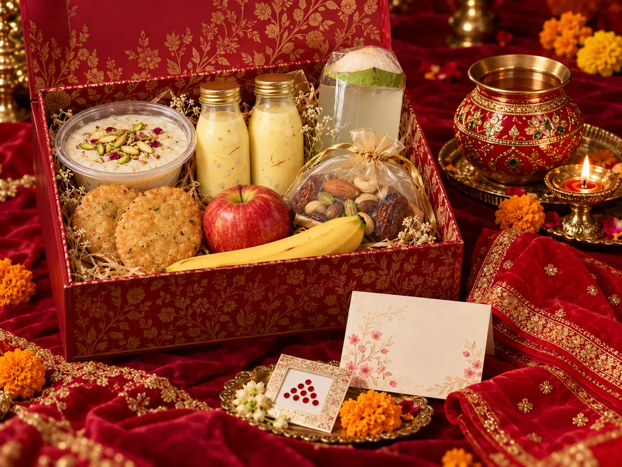 Traditional and premium Karwa Chauth Sargi hamper